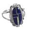 Genuine Sterling Silver Lapis And Opal Ring Size 4-3/4 VX61252